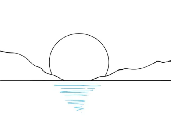 Закат красками для детей