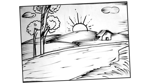 Закат рисунок