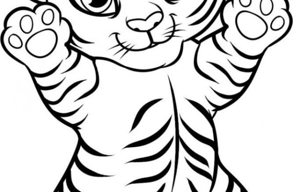 Тигр. Раскраска