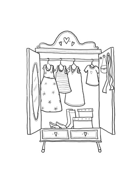 Шкаф с полками для раскрашивания