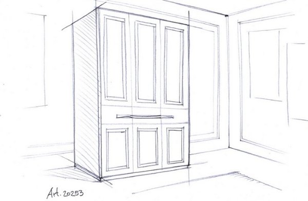 Зарисовка шкафа купе