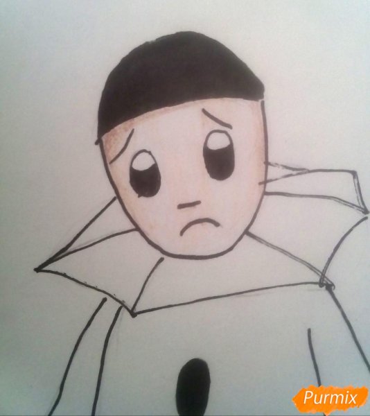 Пьеро поэтапное рисование