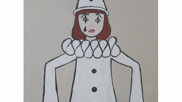 Пьеро карандашом для детей