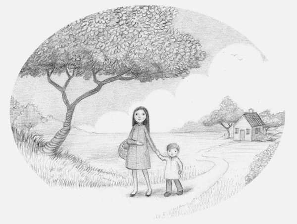 Детство рисунок карандашом