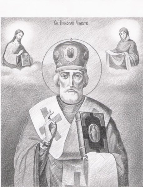 Казанская икона Божией матери прорись