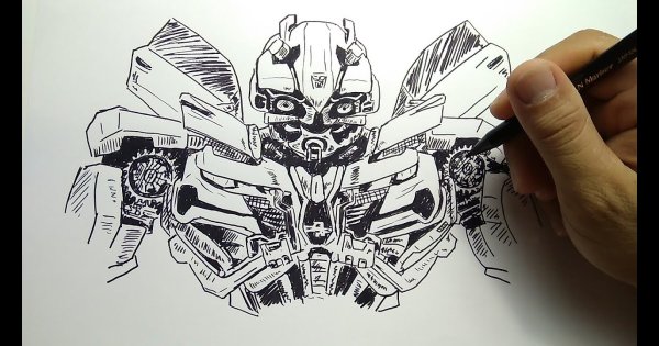 Бамблби рисунок карандашом