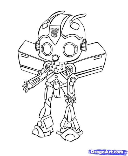 Бамблби рисовать карандашом