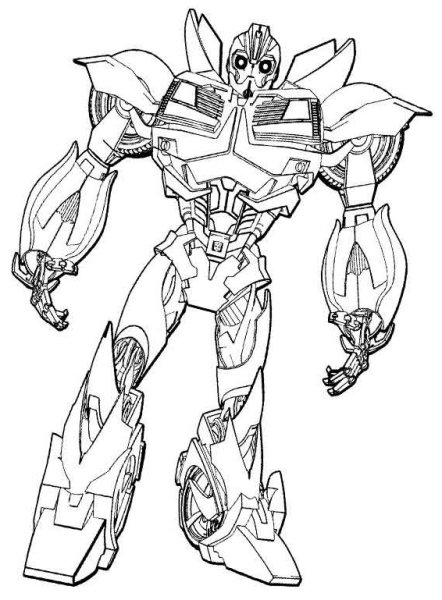 Раскраска Оптимус Прайм и Бамблби