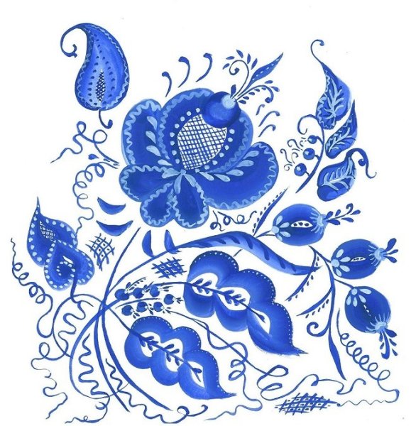 Гжельская роспись 5 класс