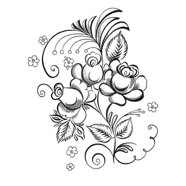 Городецкая и Гжельская роспись тарелки