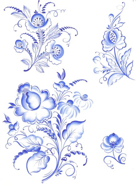 Квасник Гжель раскраска