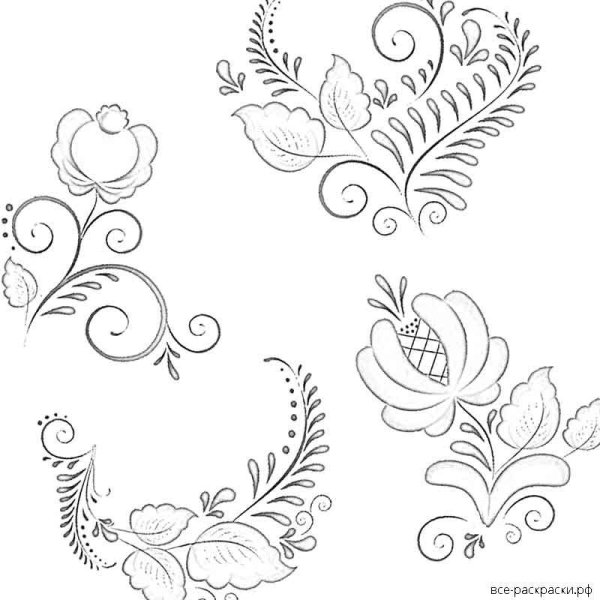 Роспись Гжель посуда раскраска