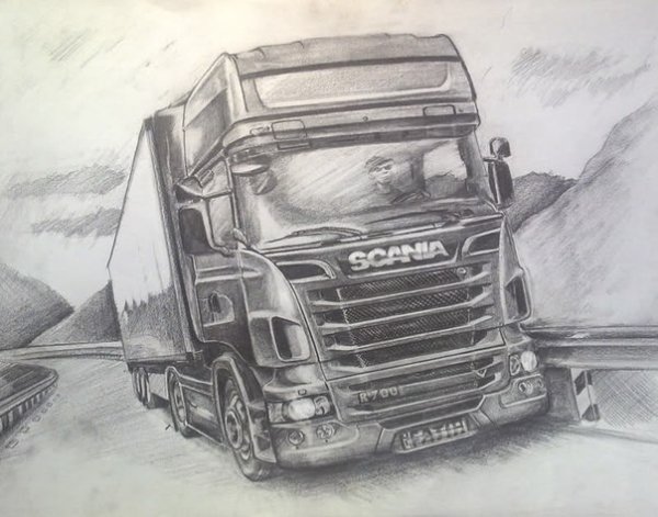 Грузовик зарисовка