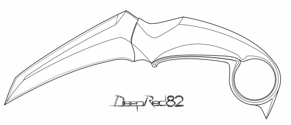 Нож керамбит чертеж стэндофф 2