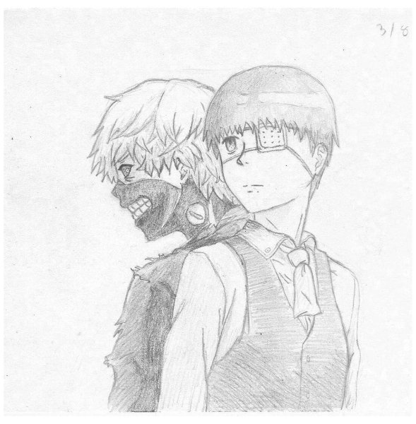 Токийский гуль Канеки срисовать