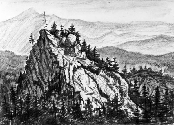 Горы рисование для детей