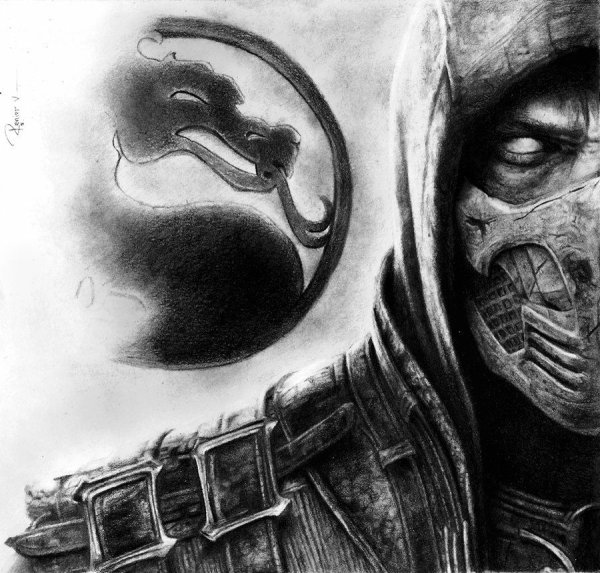 Скорпион Mortal Kombat нарисовать