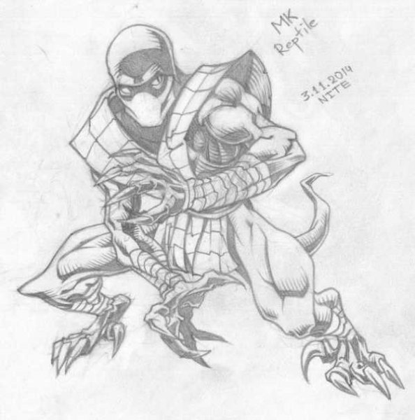 Как нарисовать скорпиона из мортал комбат