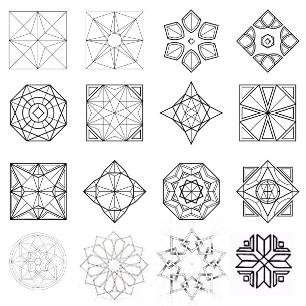 Геометрический орнамент в квадрате