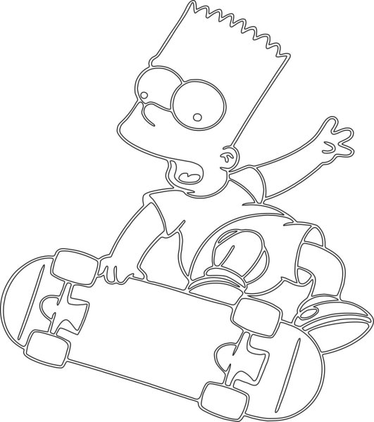 Барт симпсон для срисовки