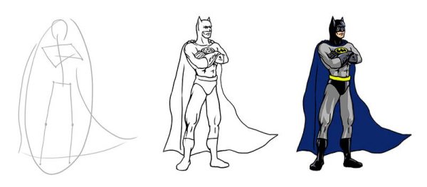 Рисунок Бэтмена карандашом для срисовки