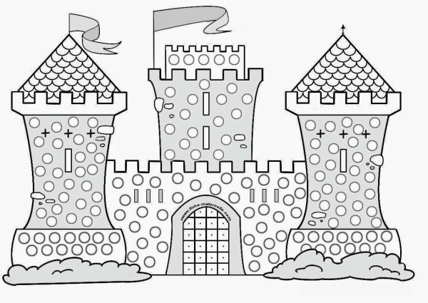Поэтапное рисование замка