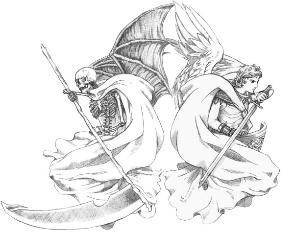 Раскраски аниме ангелы и демоны