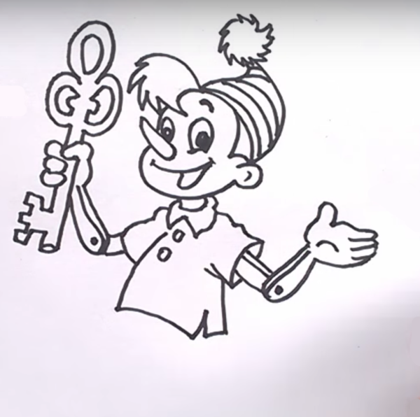 Раскраски золотой ключик или приключения Буратино Пьеро