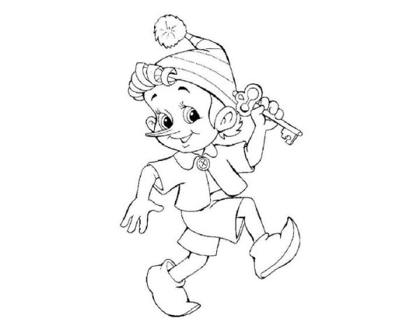 Герои сказки золотой ключик рисунки