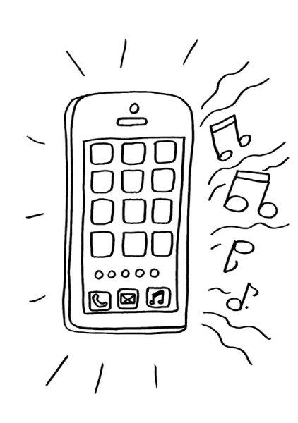 Трафарет телефона с трубкой