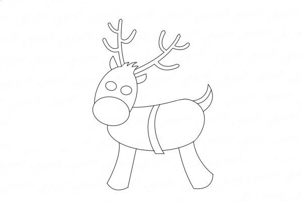Поэтапное рисование оленя для детей