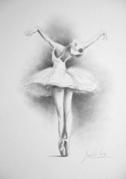Балерина рисунок карандашом