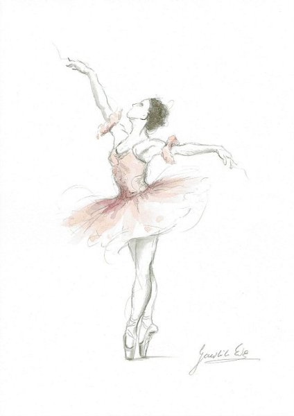 Балерина рисунок карандашом