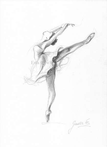 Балерина рисунок карандашом