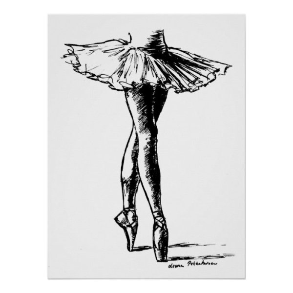 Балерина рисунок карандашом