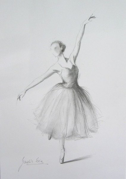 Балерина рисунок карандашом