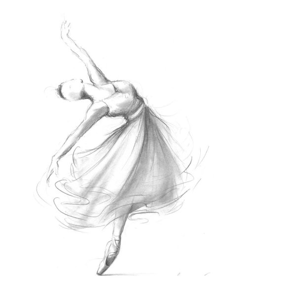 Балерина рисунок карандашом
