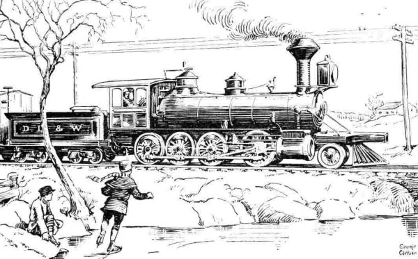 Поезд для срисовки карандашом