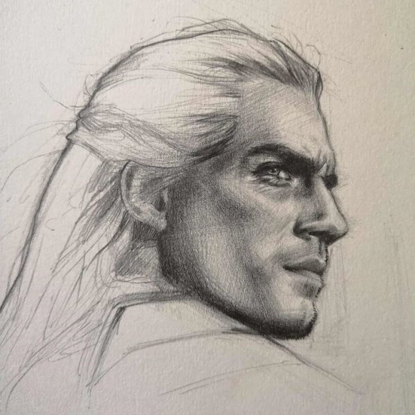 Ведьмак Генри Кавилл карандашом