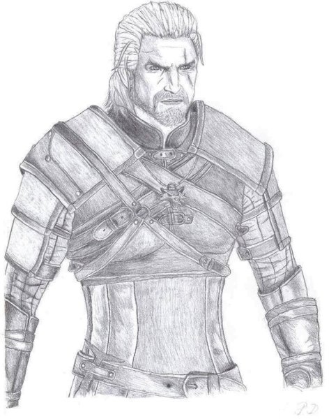 Геральт Ведьмак 3 карандашом
