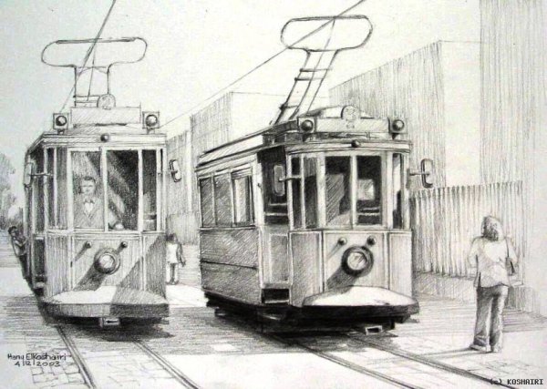 Трамвай карандашом