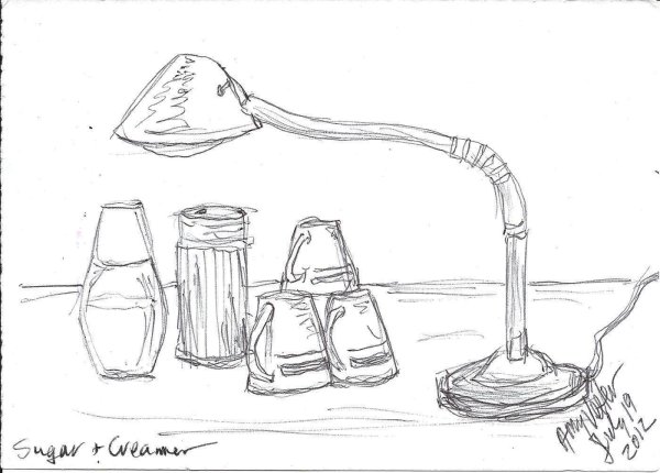 Рисование настольной лампы