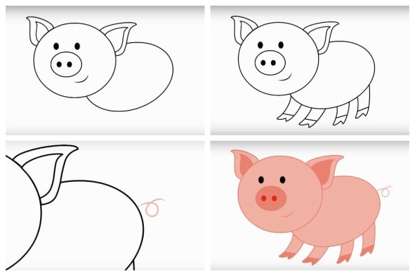 Поросенок рисунок для детей