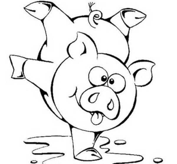 Свинья зарисовка