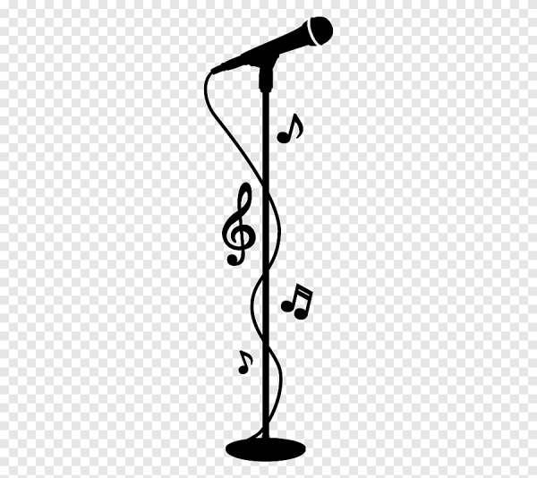 Микрофон на стойке на прозрачном фоне