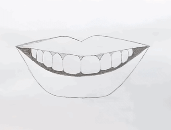 Улыбка с зубами карандашом