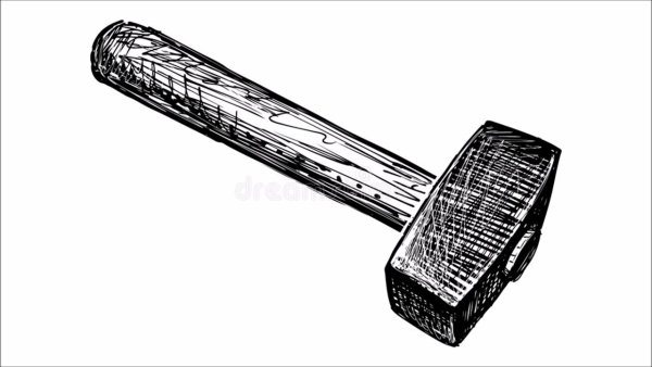 Рисование молотка поэтапно