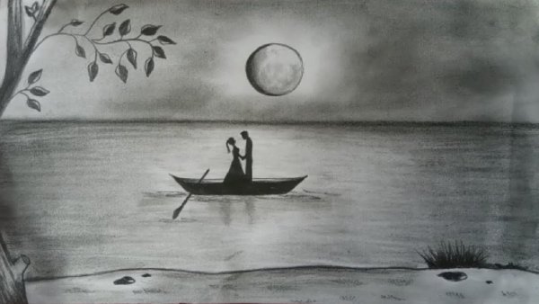 День и ночь рисунок карандашом