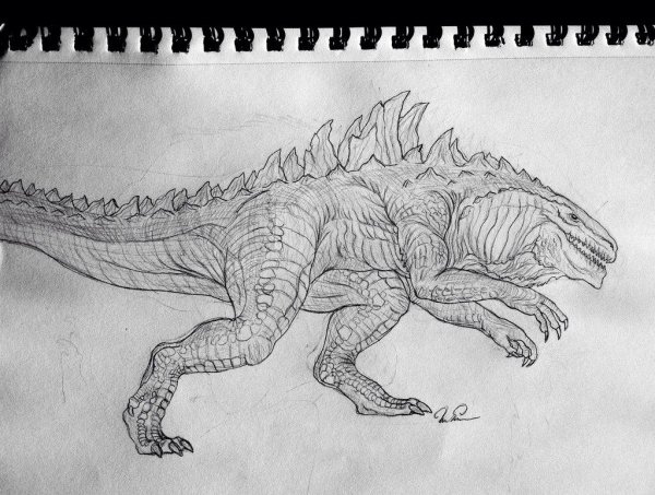 Годзилла рисунок