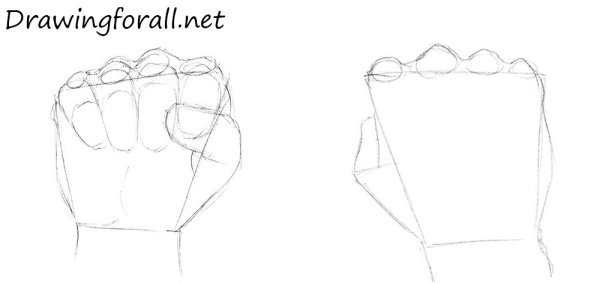 Поэтапное рисование кулака